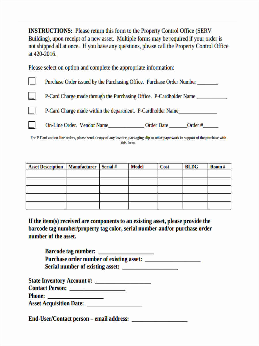 FREE 5+ Asset Receipt Forms in MS Word PDF