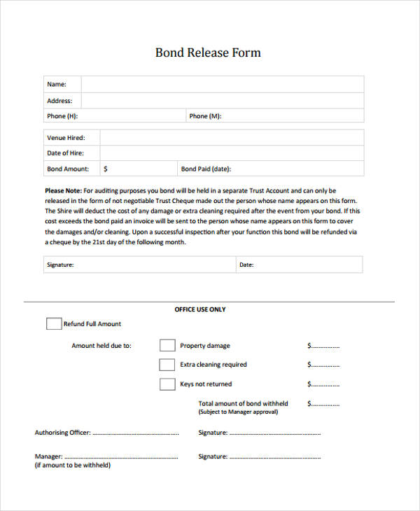 Bond Receipt Template Wa Great Receipt Forms