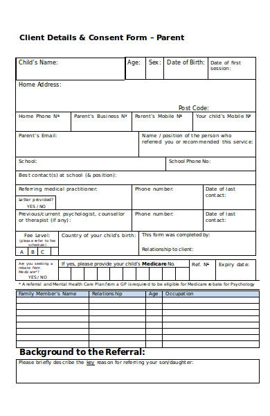 sample client consent form