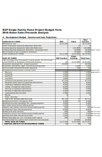sample family budget form