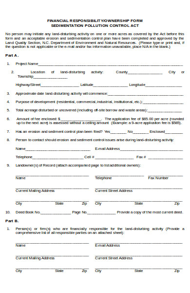 sample financial responsibility form