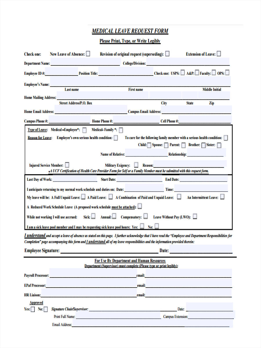 FREE 31 Leave Request Forms In PDF Ms Word