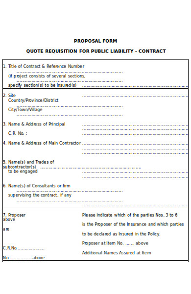 sample public liability form