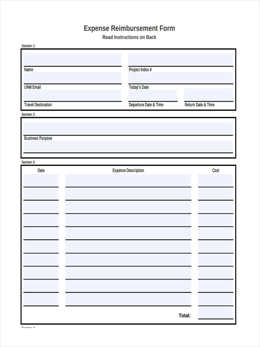 Free 20 Expense Reimbursement Forms In Pdf Ms Word Excel