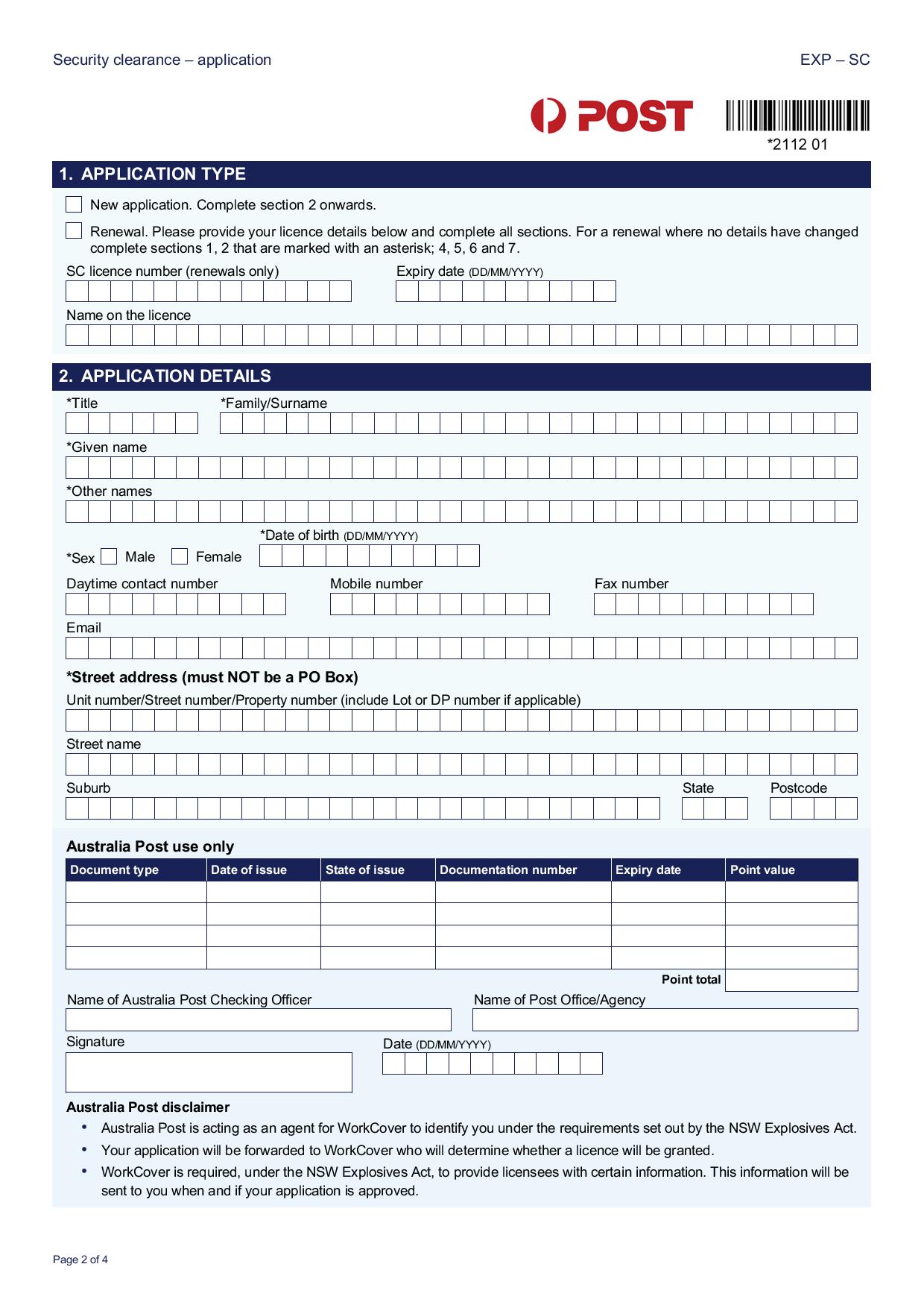 security clearance application page 0022