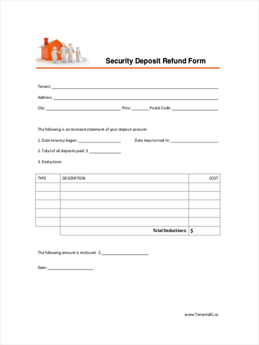 FREE 7+ Deposit Refund Forms in PDF