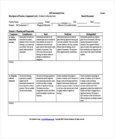 self assessment form in pdf