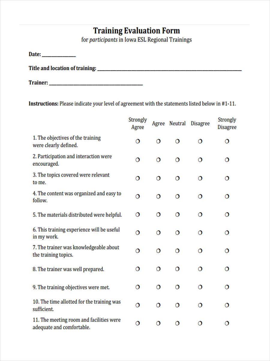 FREE 15+ Training Feedback Forms in PDF