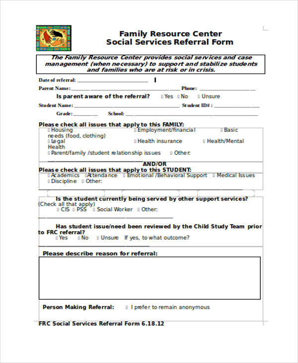 FREE 7+ Sample Social Service Forms in PDF