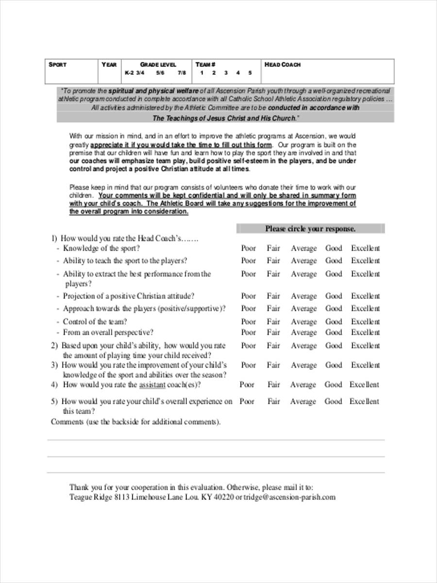 FREE 20+ Team Evaluation Forms in PDF | Ms Word | Excel