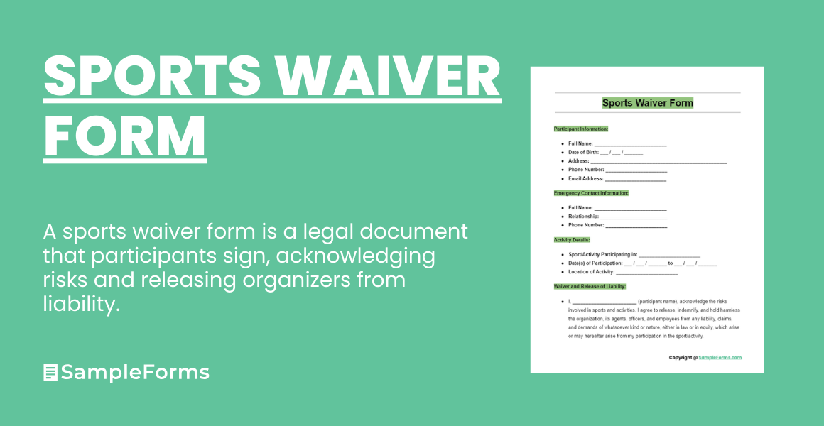 sports waiver form