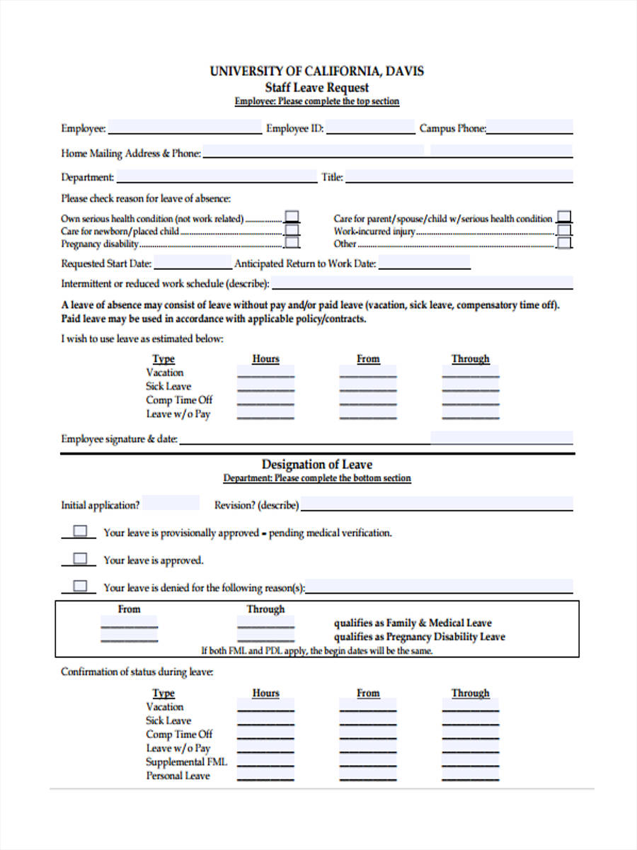 FREE 31+ Leave Request Forms in PDF | Ms Word | Excel