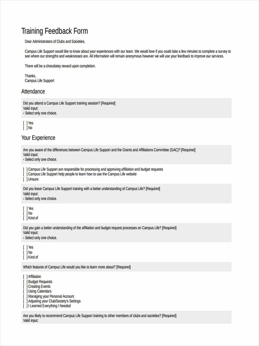 staff training feedback form1