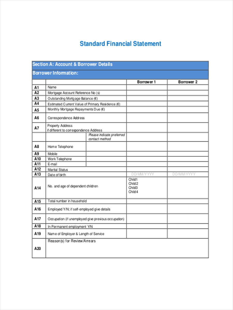 Free 28 Financial Statement Forms In Pdf Ms Word Excel 3438