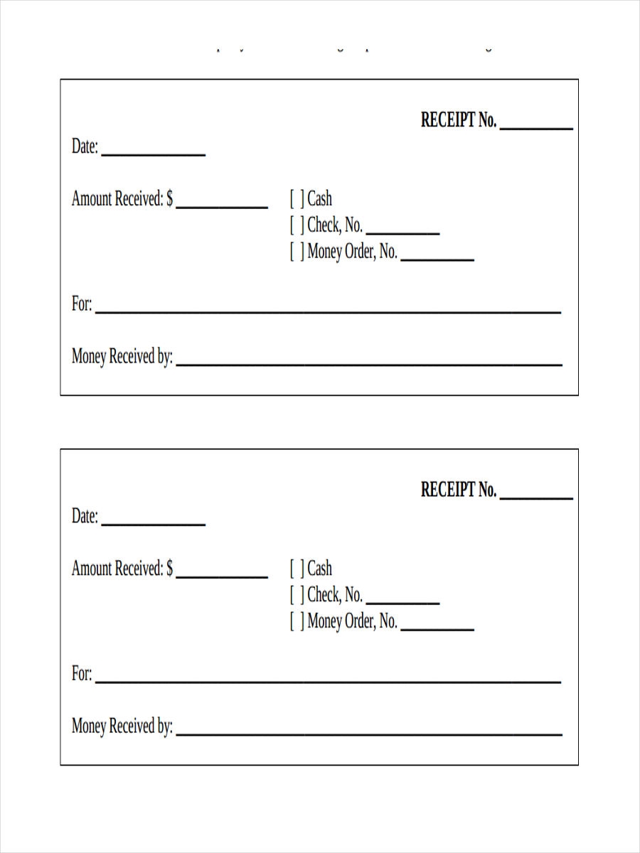 FREE 7+ Standard Receipt Forms in PDF | Ms Word | Excel