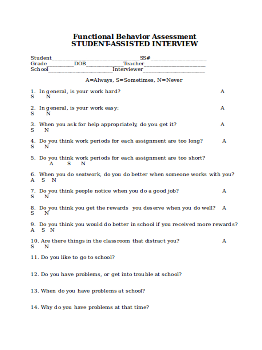 student assisted interview