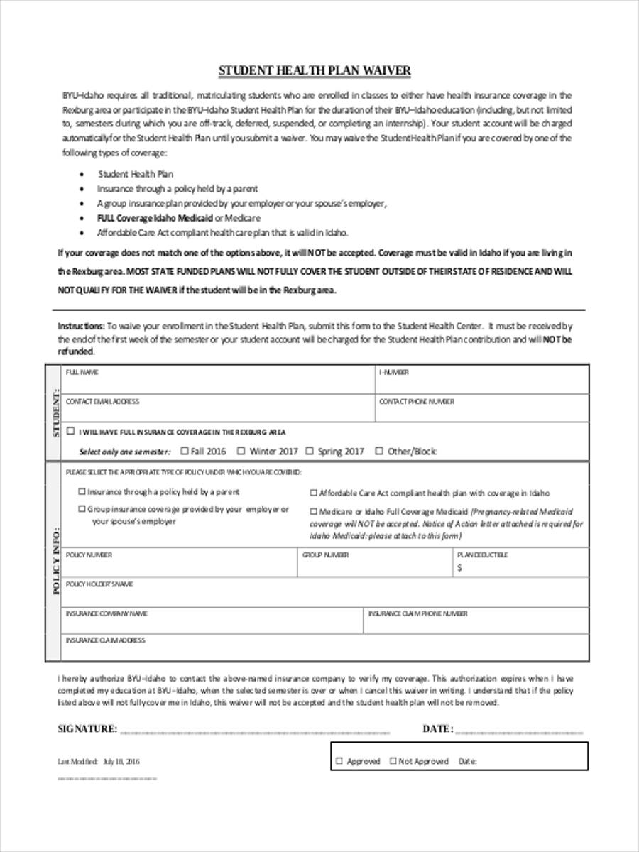 FREE 9+ Health Waiver Forms in PDF Ms Word