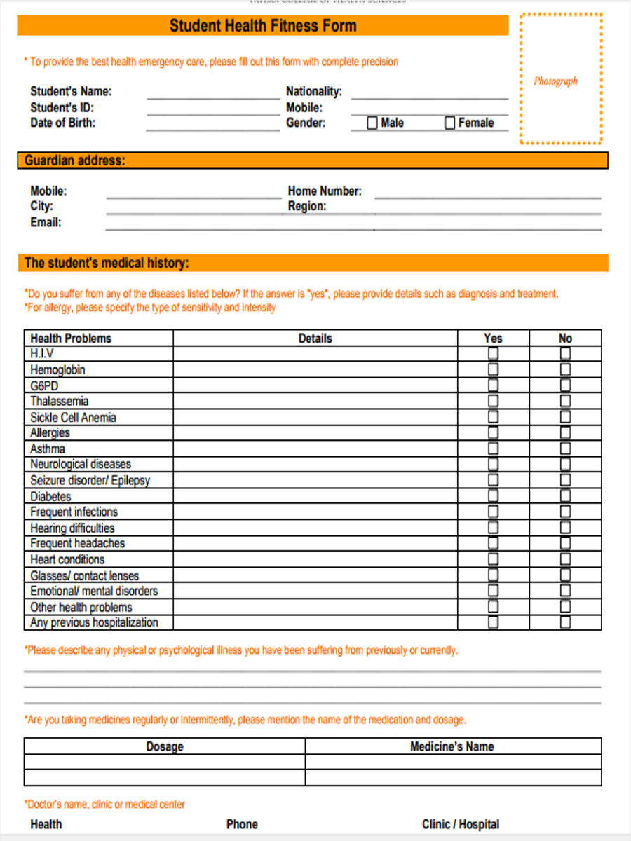 Fitness Assessment Form Templates Pdf Download Fill And Print For Free ...