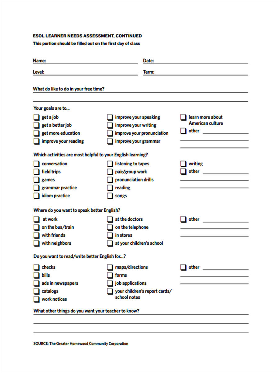 Free 7 Teacher Assessment Forms In Pdf