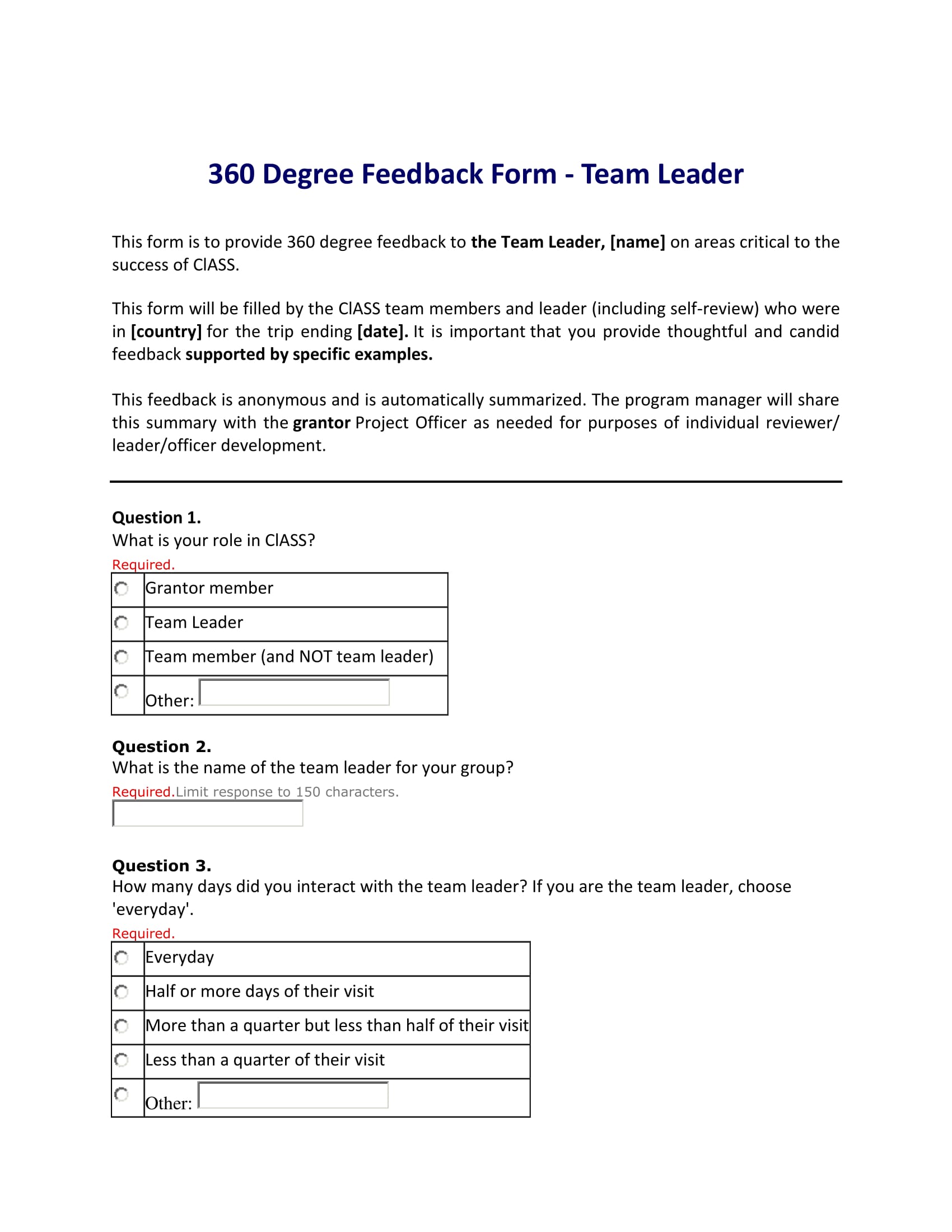 team leader 360 degree feedback form