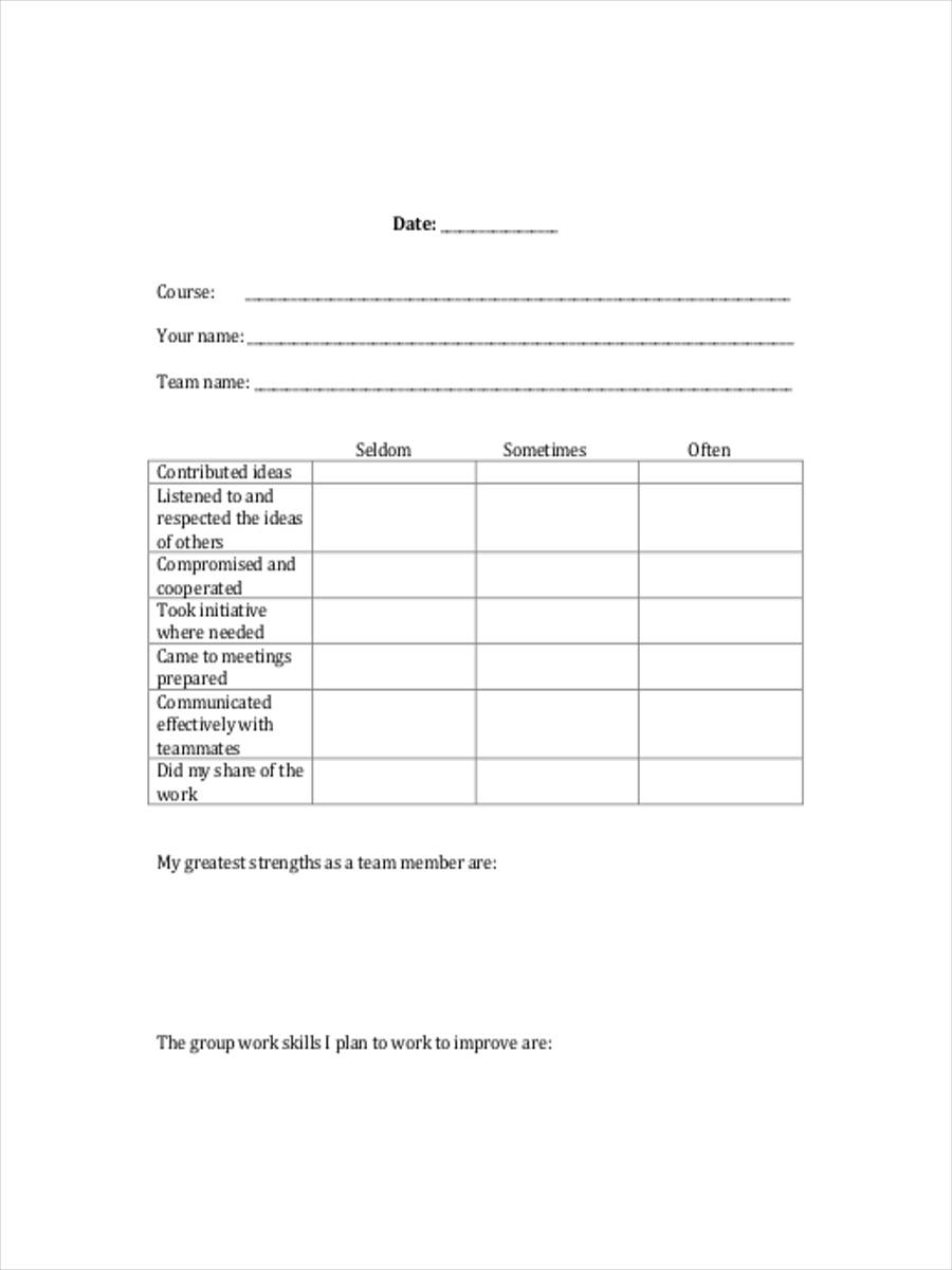 FREE 20+ Team Evaluation Forms in PDF | Ms Word | Excel