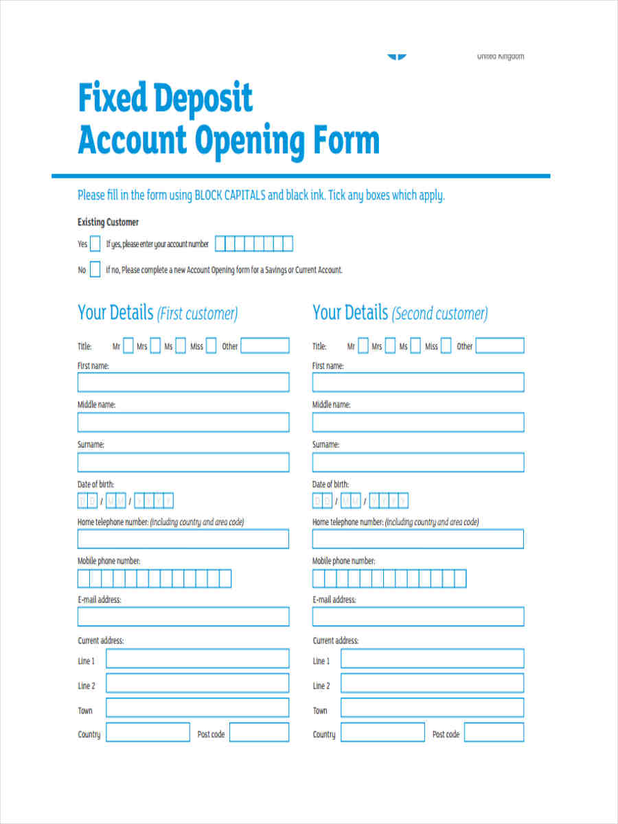 term deposit account opening