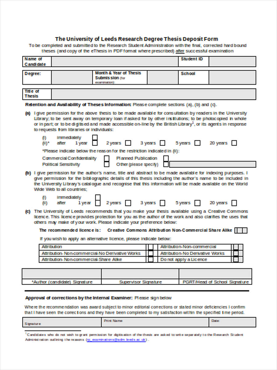 thesis deposit form