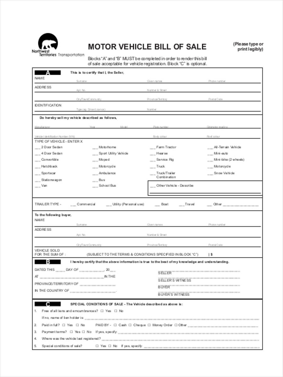 trailer bill of sale for travel1
