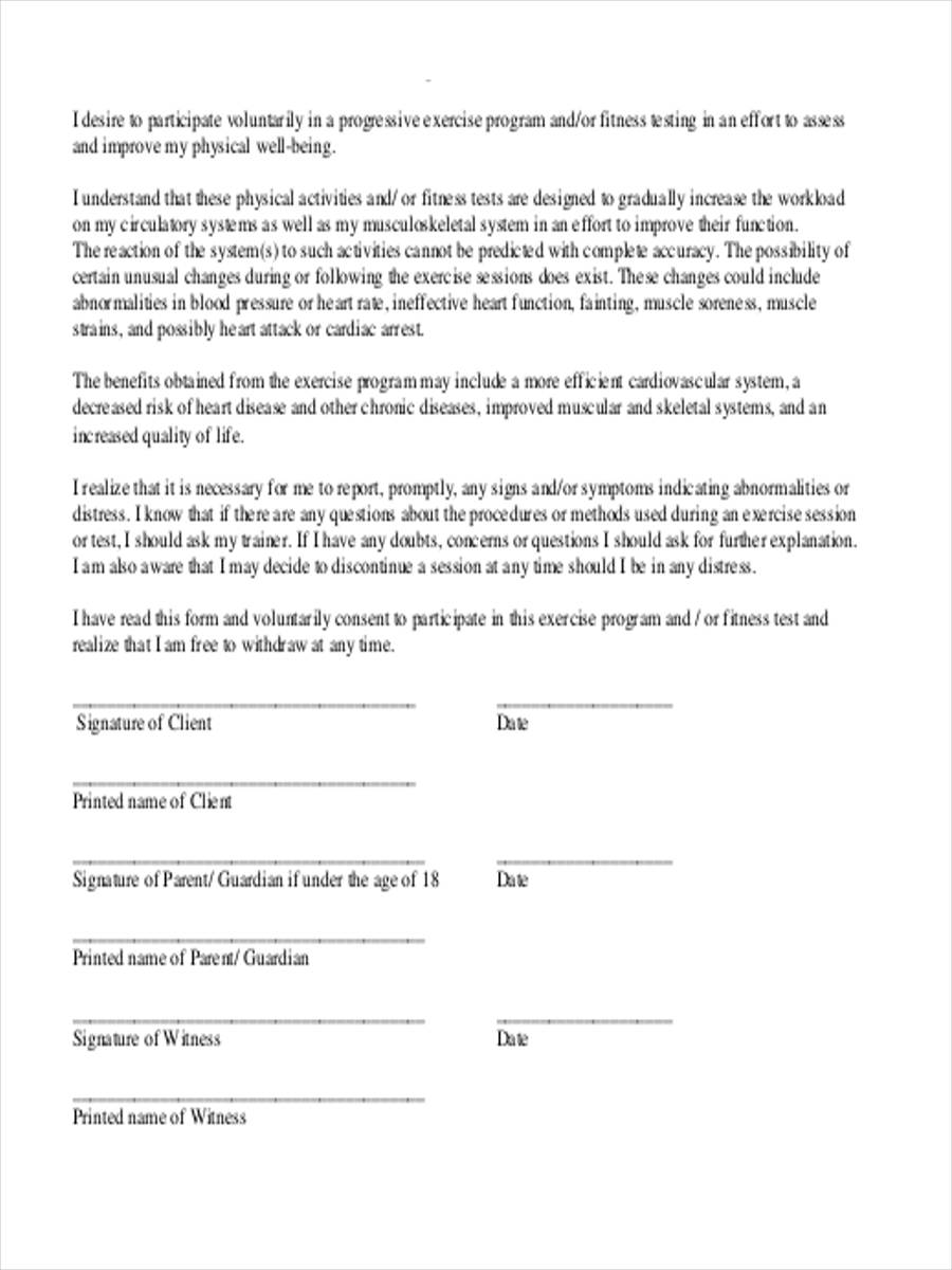 training client consent form