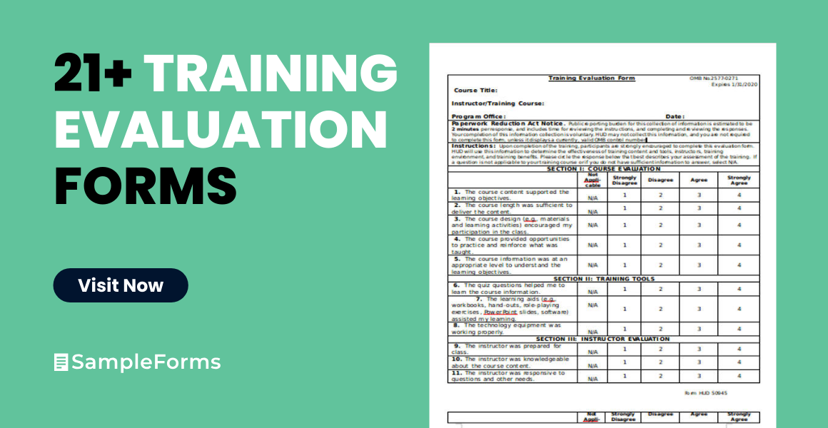 training evaluation formss