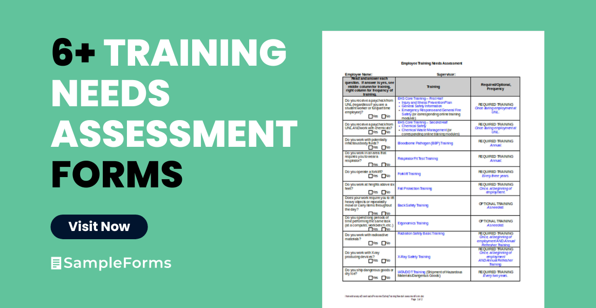 training needs assessment form