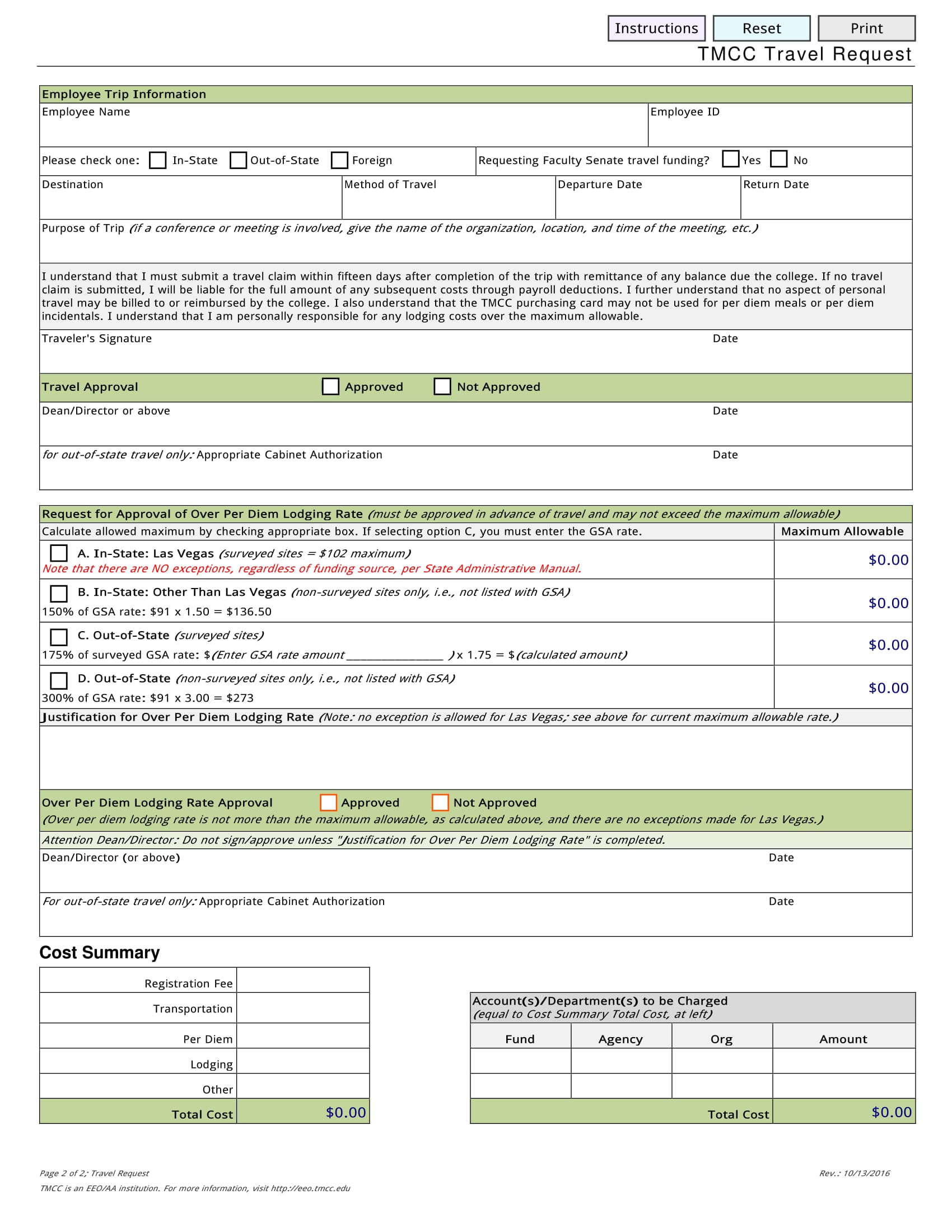 travel budget request form 2