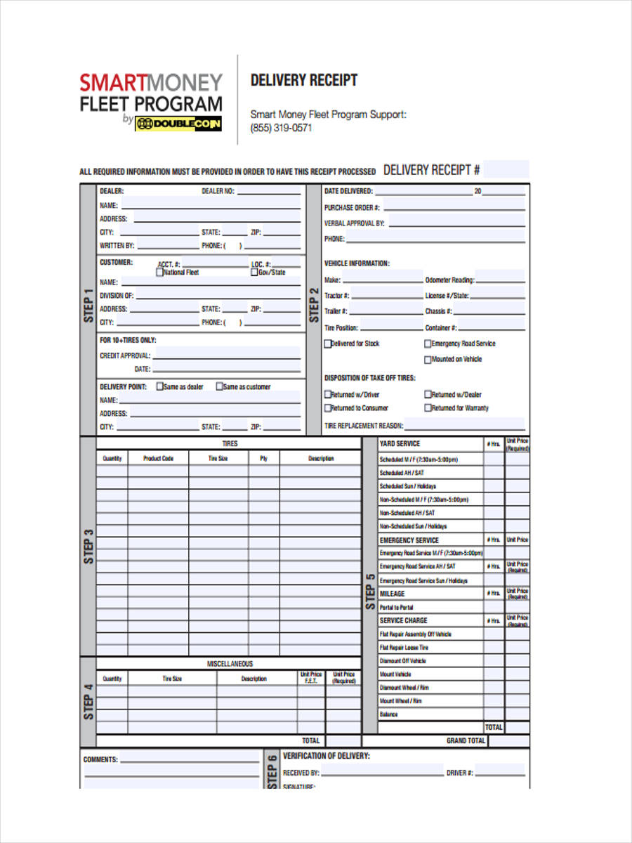 free 6 delivery receipt forms in pdf ms word