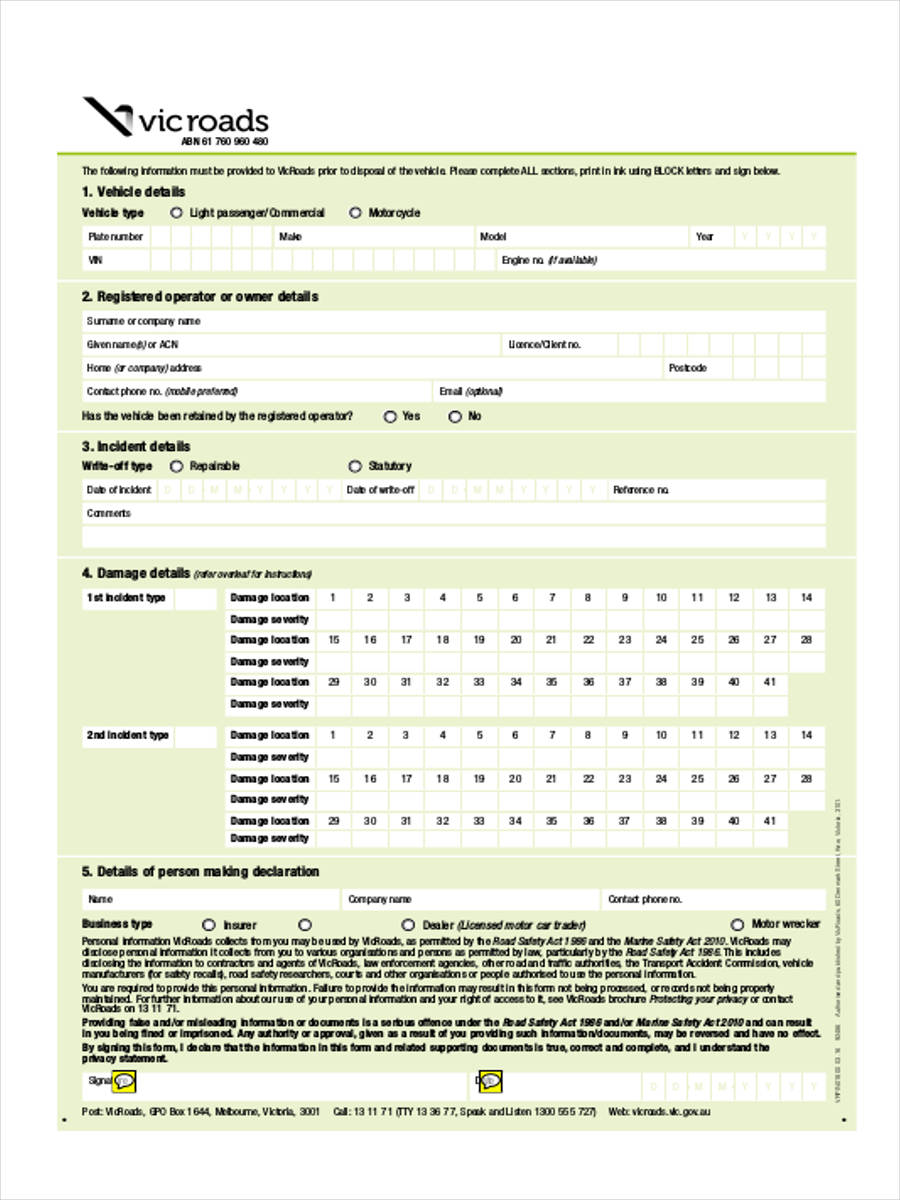 FREE 6+ Motor Vehicle Transfer Forms in PDF Ms Word