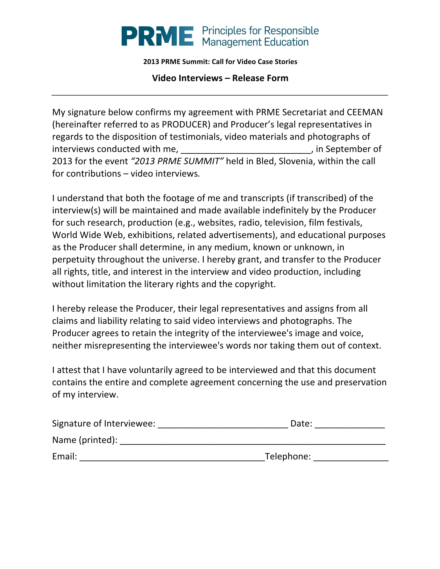FREE 8+ Video Forms [ Consent, Evaluation, Release, Proposal ]