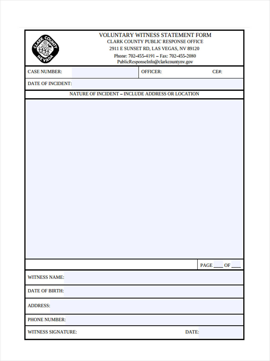 voluntary witness statement