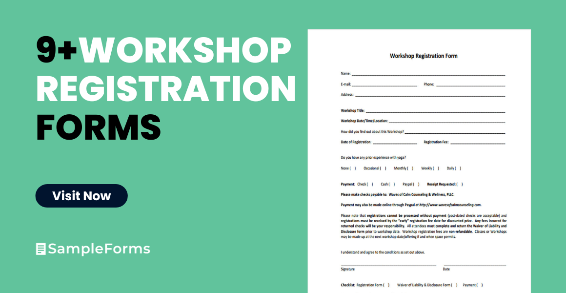 workshop registrations form