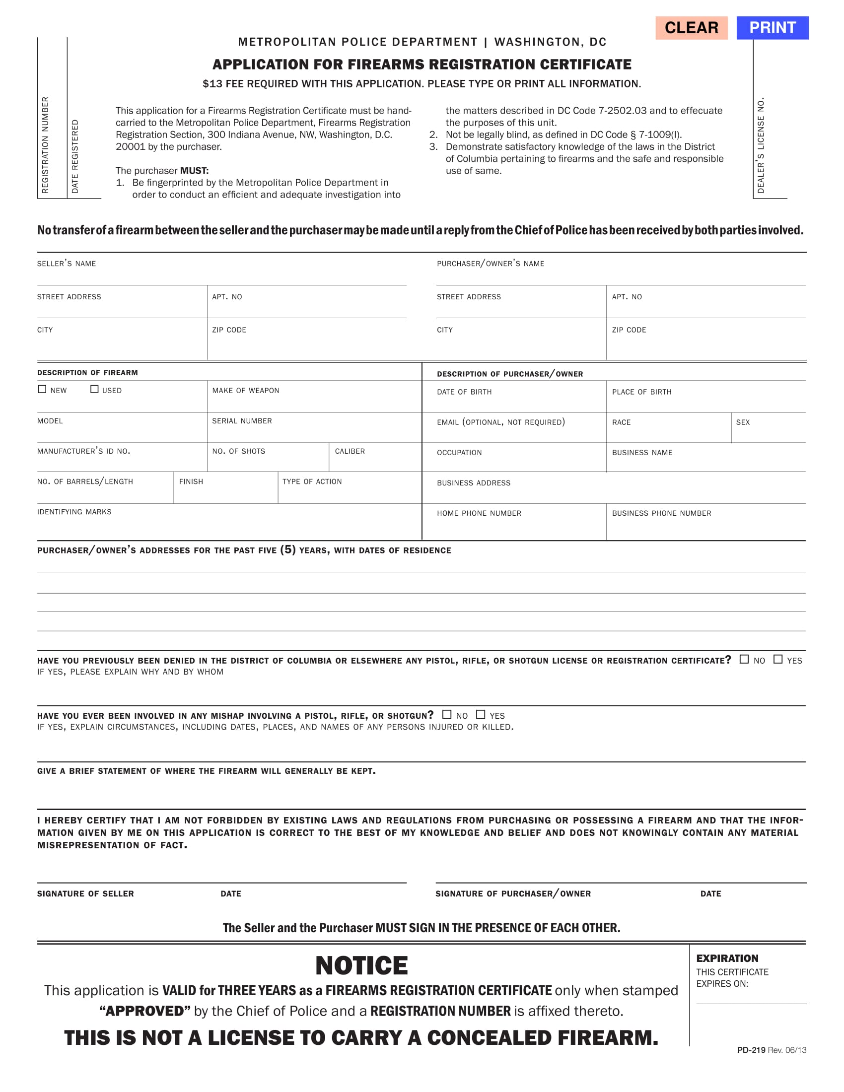 FREE 10+ Gun Registration Forms in PDF | Ms Word