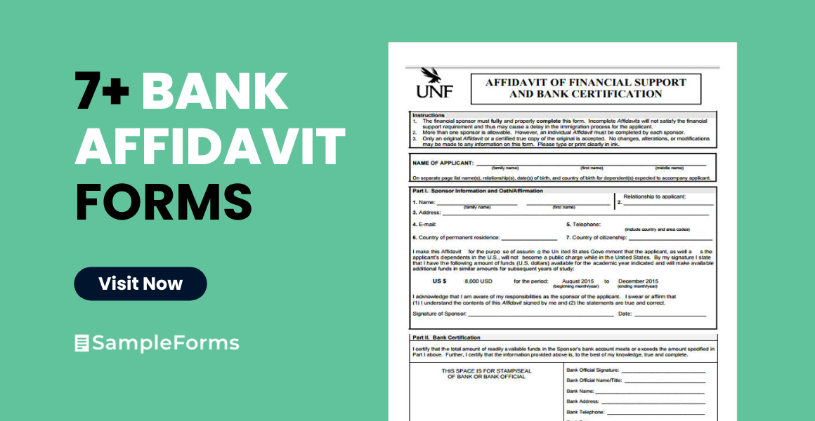 bank affidavit form