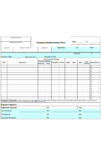 basic employee reimbursement form