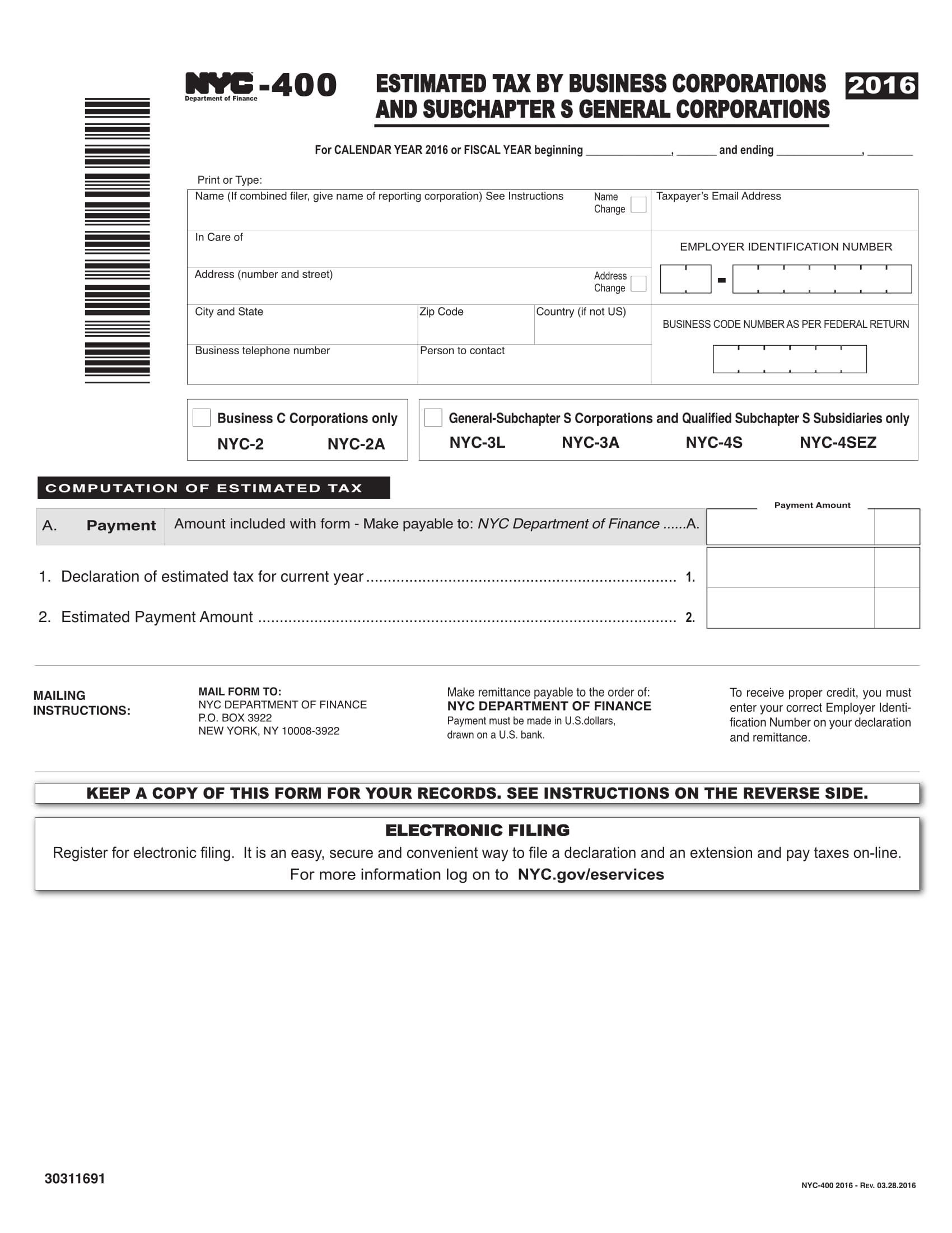 business estimated tax form 1
