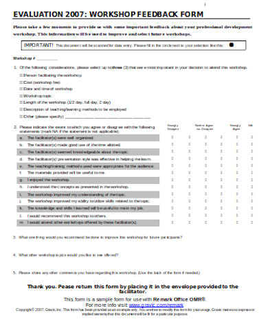 business feedback form sample