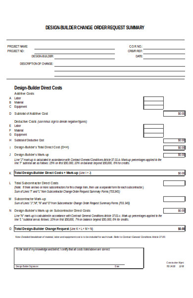 change order request form