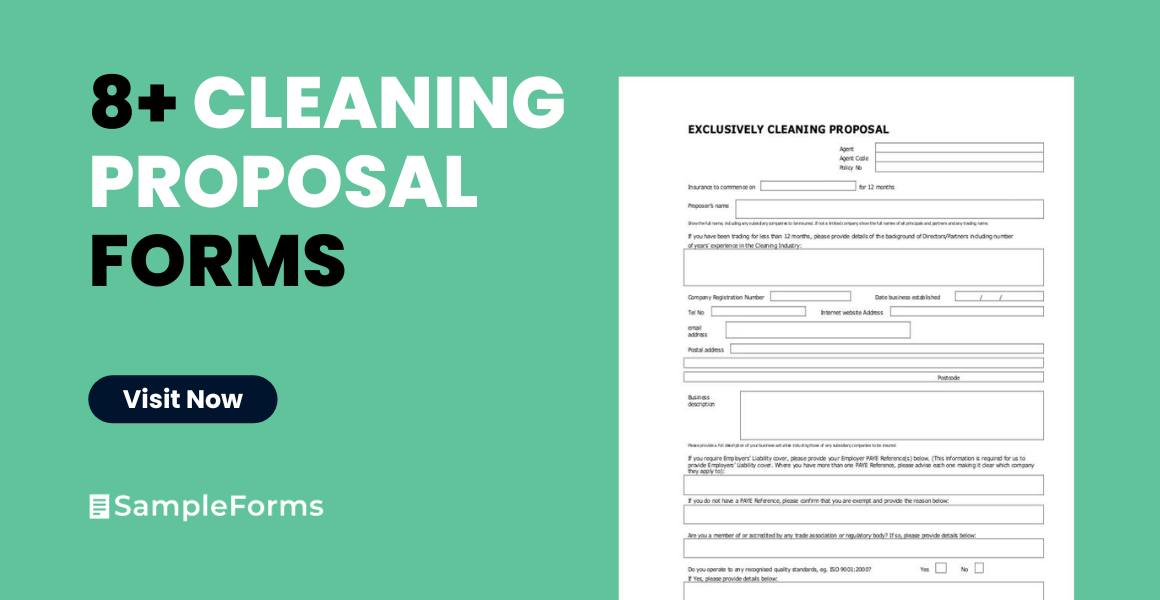 cleaning proposal form
