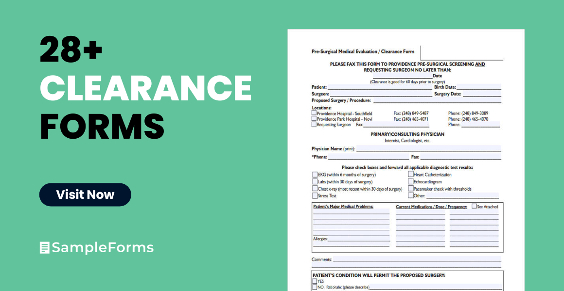 clearances form