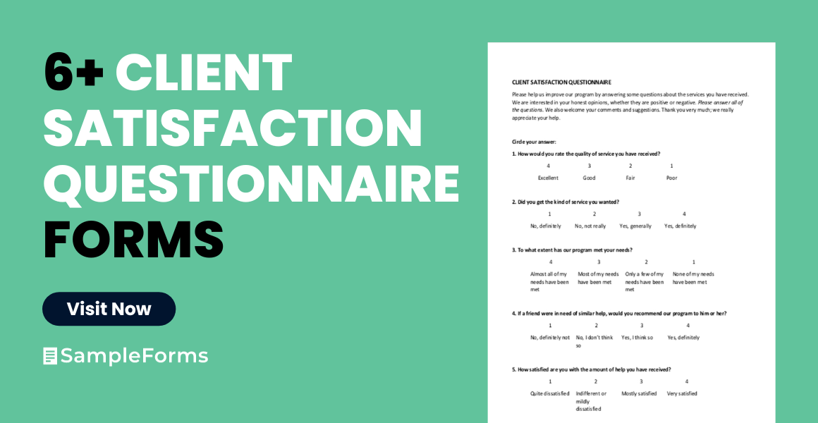 client satisfaction questionnaire form