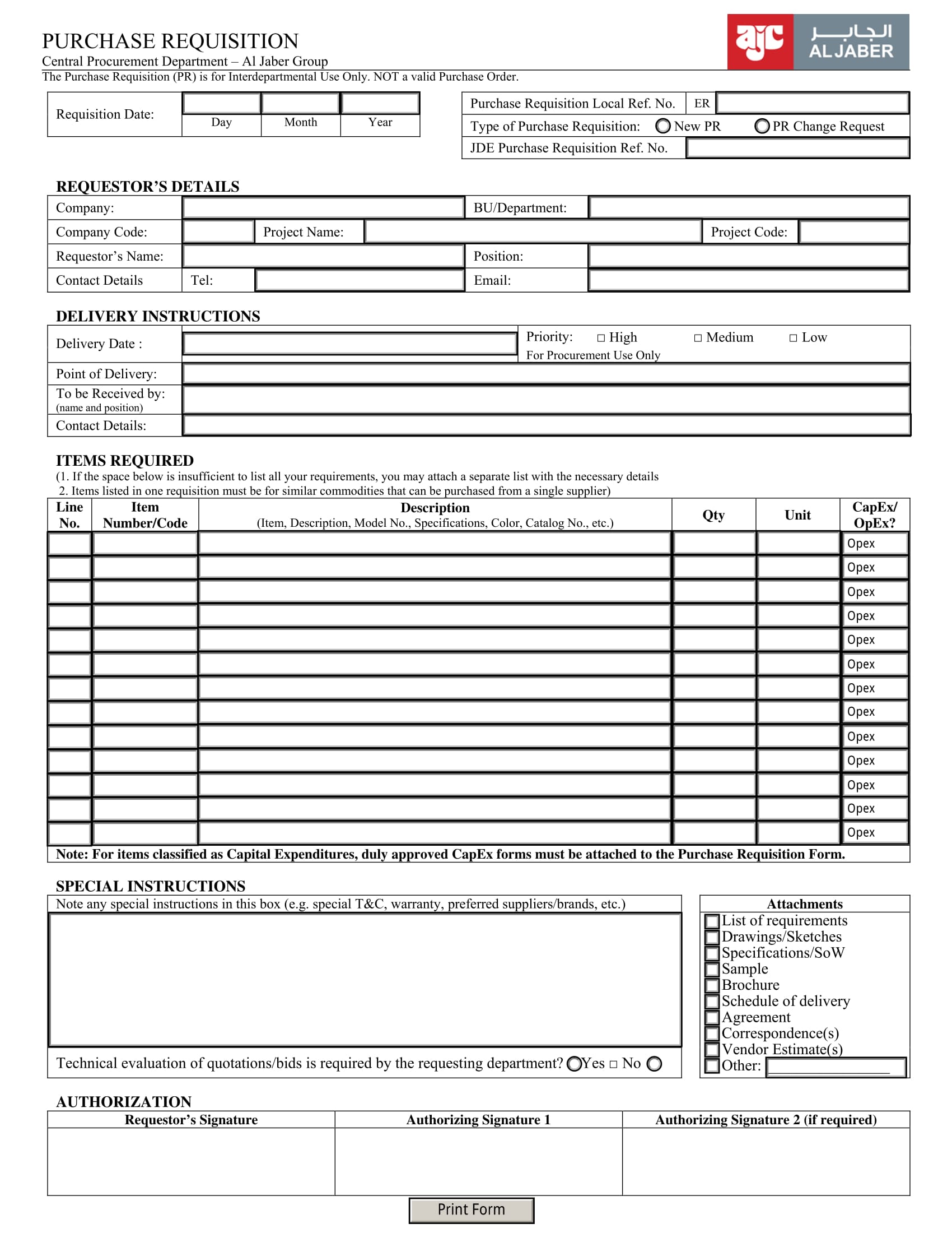 company purchase requisition form 1