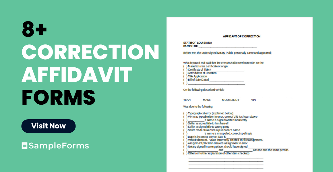 correction affidavit form