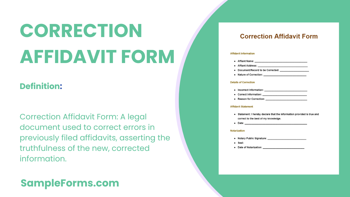 correction affidavit forms