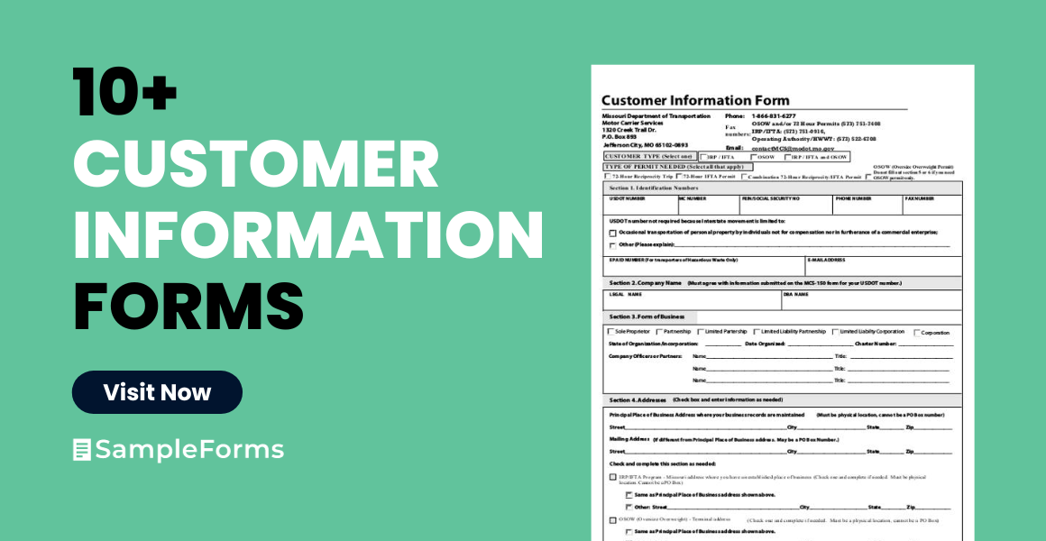 customer information formss